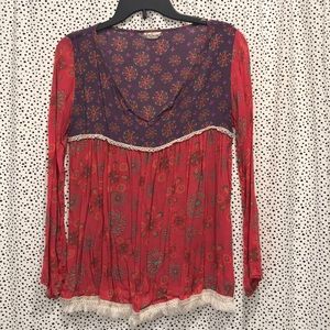 Multi-colored Peasant Top